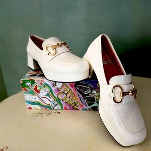 Jeffery Campbell student platform loafers horse bit White size 9.5m